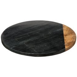 GEOM HYGGE Forgó tálca, fekete márvány, Ø 30 cm